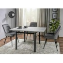 Стол обеденный SIGNAL GD082 белый мрамор/черный мат 80-131/80